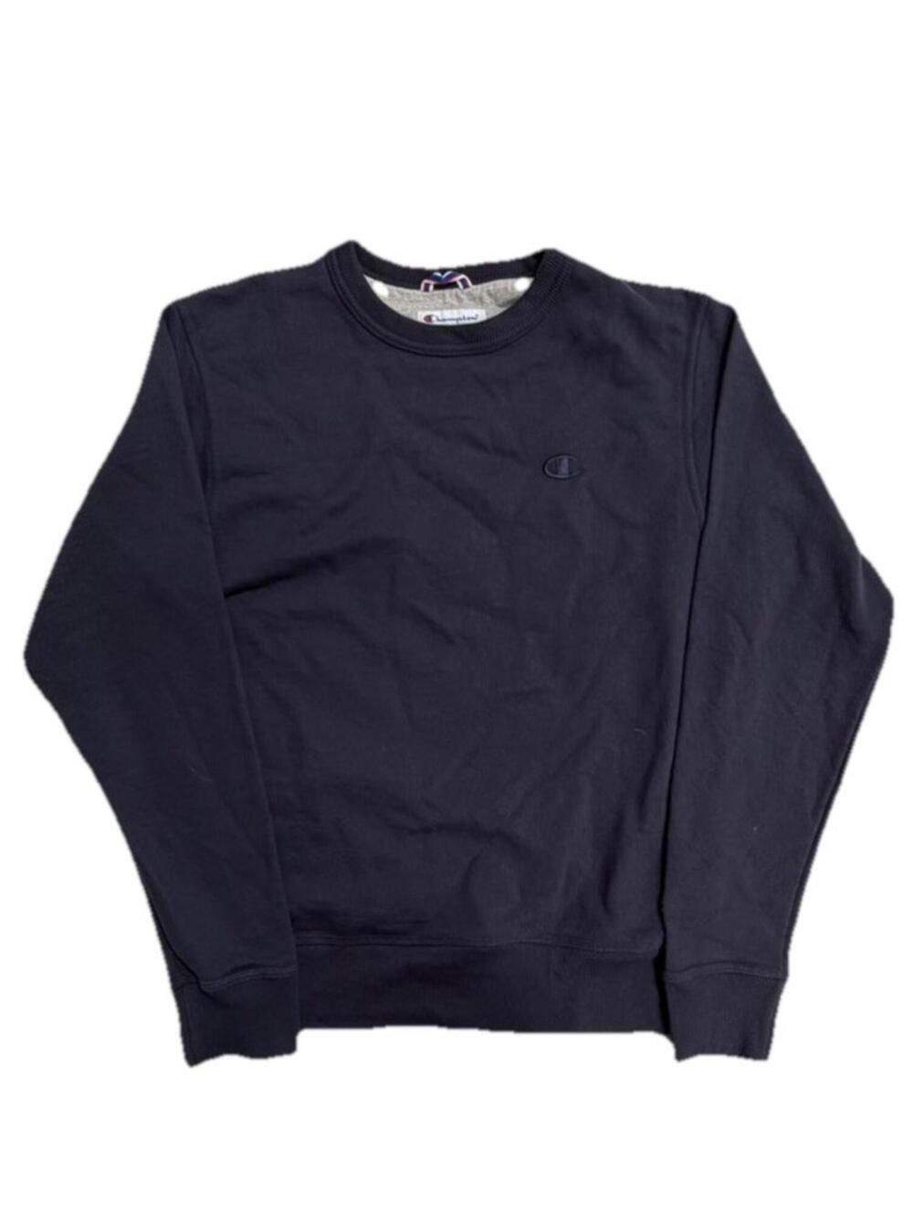 Champion Fleece Crewneck Sweatshirt Navy S Men Long Sleeve Pullover